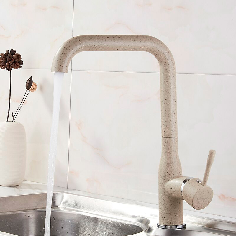 Смеситель д/кухни ZERIX MAYA-011 MILK (LR4698M) Ø35 песочный  (10 шт/ящ) - миниатюра №2