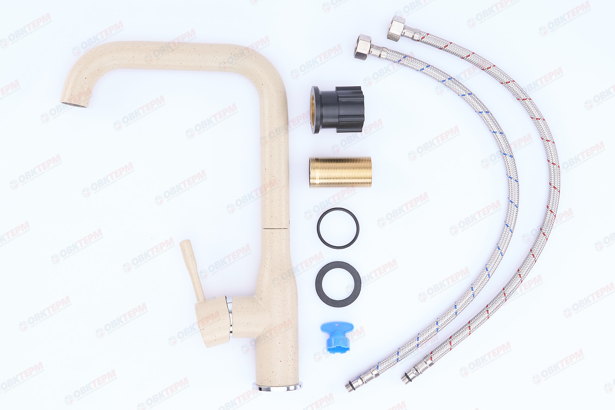 Смеситель д/кухни ZERIX MAYA-011 MILK (LR4698M) Ø35 песочный  (10 шт/ящ) - миниатюра №4