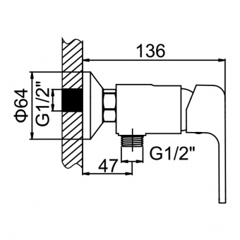 Смеситель с гигиеническим душем ZERIX LR5244 Ø40  (TAP-003 BIDET) настенный (10 шт/ящ) - Изображение №2