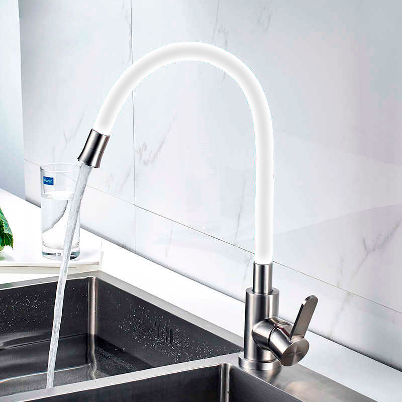 Смеситель д/кухни нерж/сталь REFLECTOR ZERIX TOR-011 (БЕЛЫЙ) 10 шт/ящ - миниатюра №2