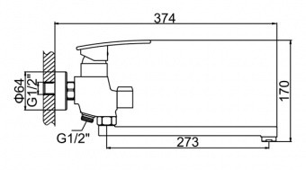 Смеситель д/ванны ZERIX  (AMG-006 EURO)  LR82270 (10 шт/ящ) - Изображение №2