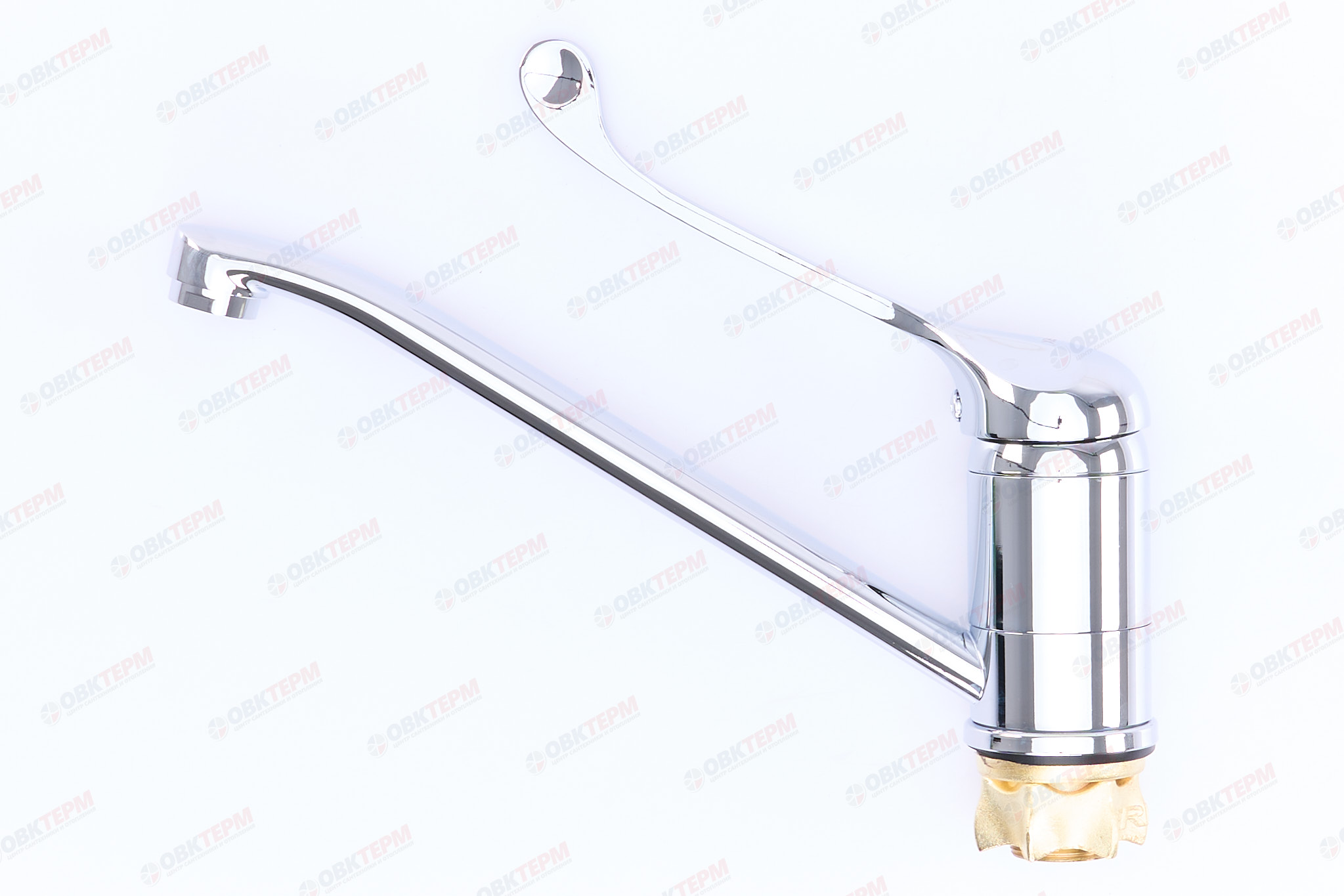 Смеситель д/умывальника локтевой ZERIX PED-A 127 (Ø40, длинный гусак 20 см, на гайке) (10 шт/ящ) - миниатюра №4