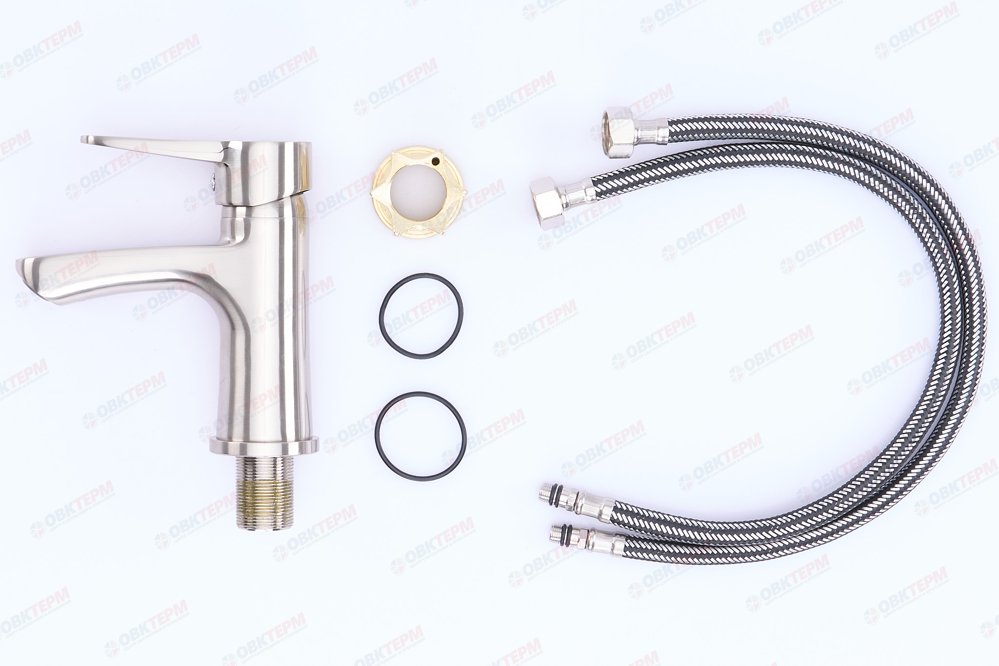 Смеситель д/умывальника нерж/сталь ZERIX - PUD1 045   (катридж 40мм, на ГАЙКЕ) 10 шт/ящ - Изображение №4