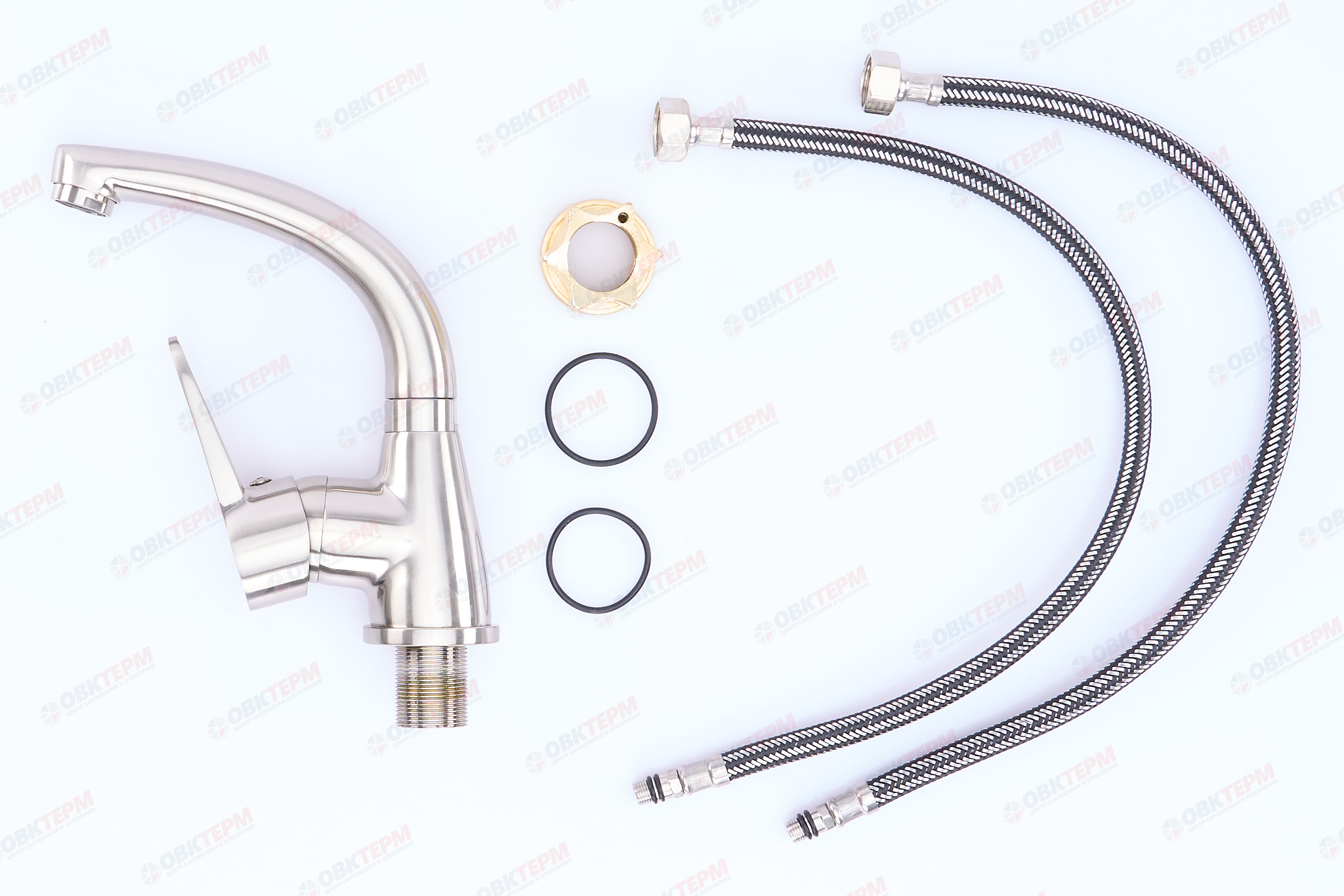 Смеситель д/кухни нерж/сталь ZERIX SOP1 045  (катридж 40мм, на ГАЙКЕ)  10 шт/ящ - миниатюра №2