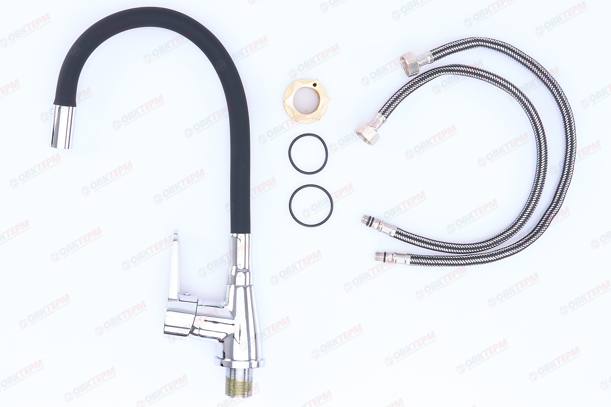 Смеситель д/кухни REFLECTOR ZERIX SOP7 045 Ø40 BLACK ГАЙКА  (10 шт/ящ) - миниатюра №3