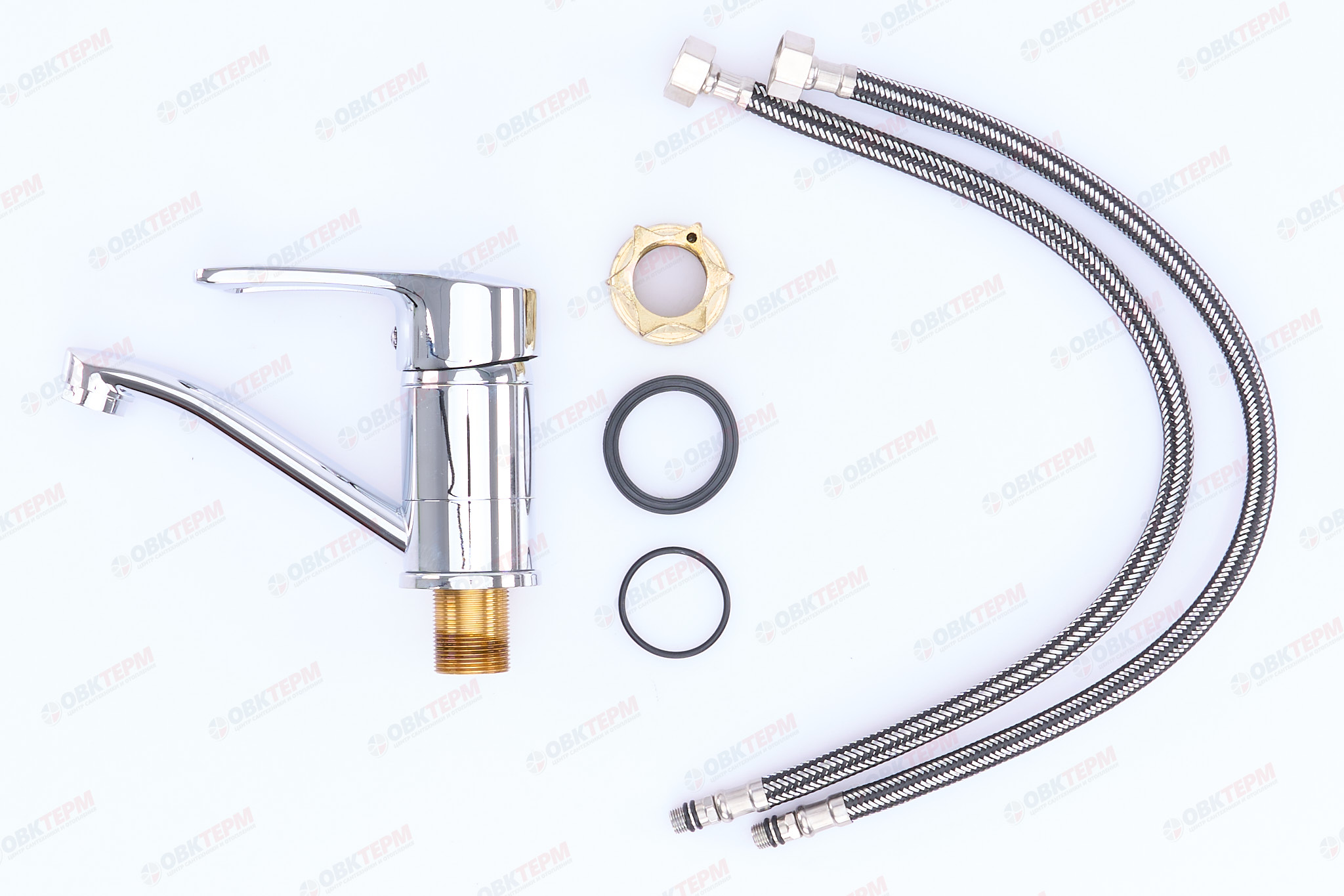 Смеситель д/умывальника AKSA GTL-08-01-B Ø40 на ГАЙКЕ   (10 шт/ящ) - Изображение №4