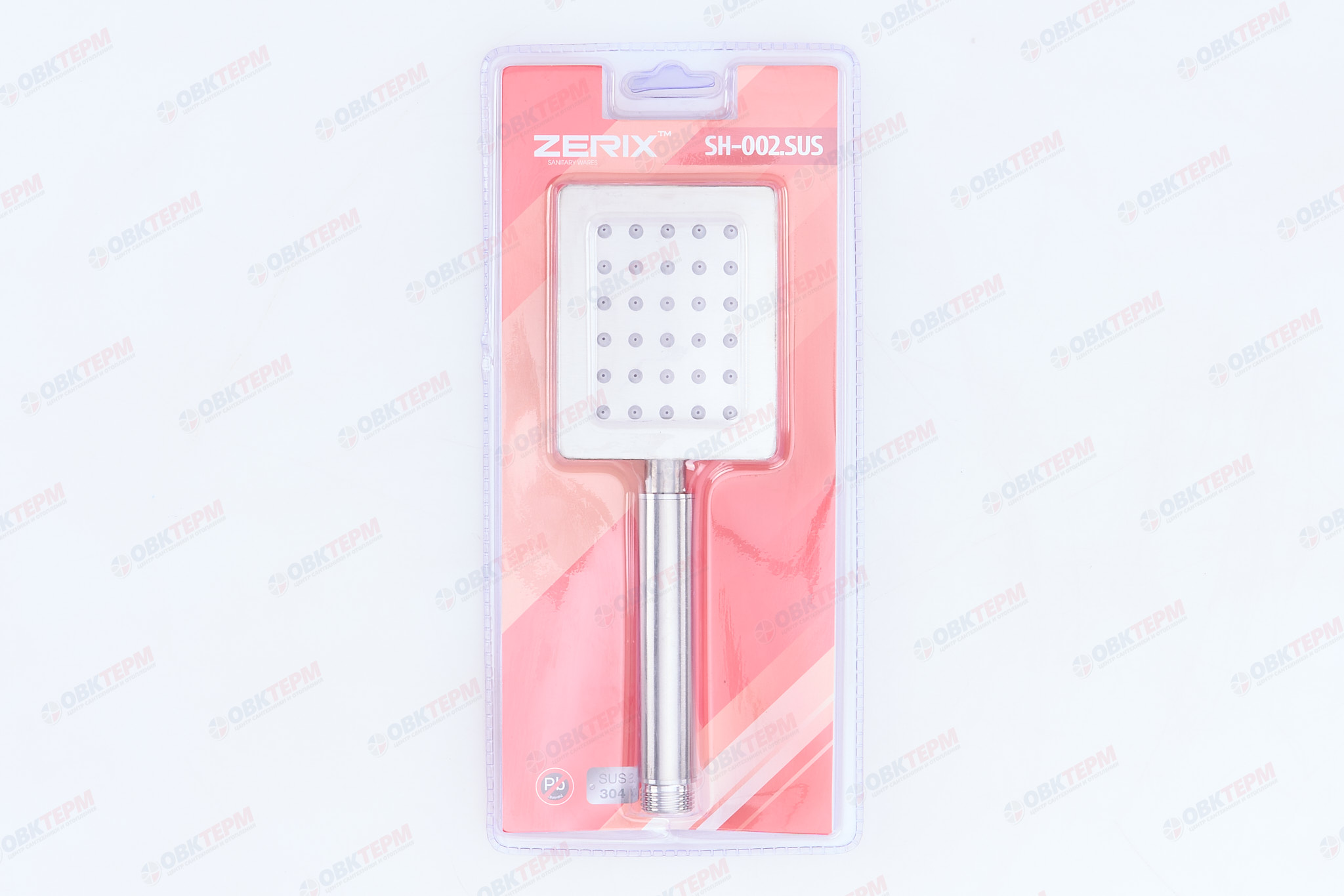 Лейка д/душа ручная ZERIX SH-002 из нерж. стали SUS304 блистер ( 1 режим) (120 шт/ящ) - миниатюра №6