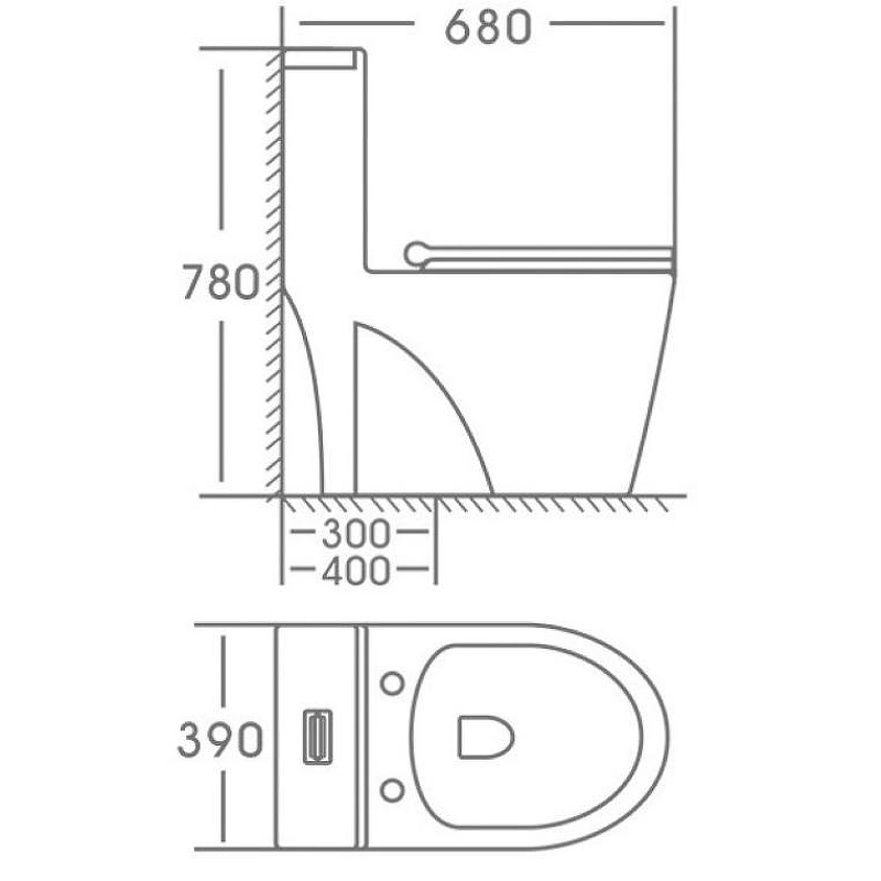 Унитаз-моноблок KNOIS KN6224000 белый, SC, дюропласт (780*390*680 мм) - Изображение №2