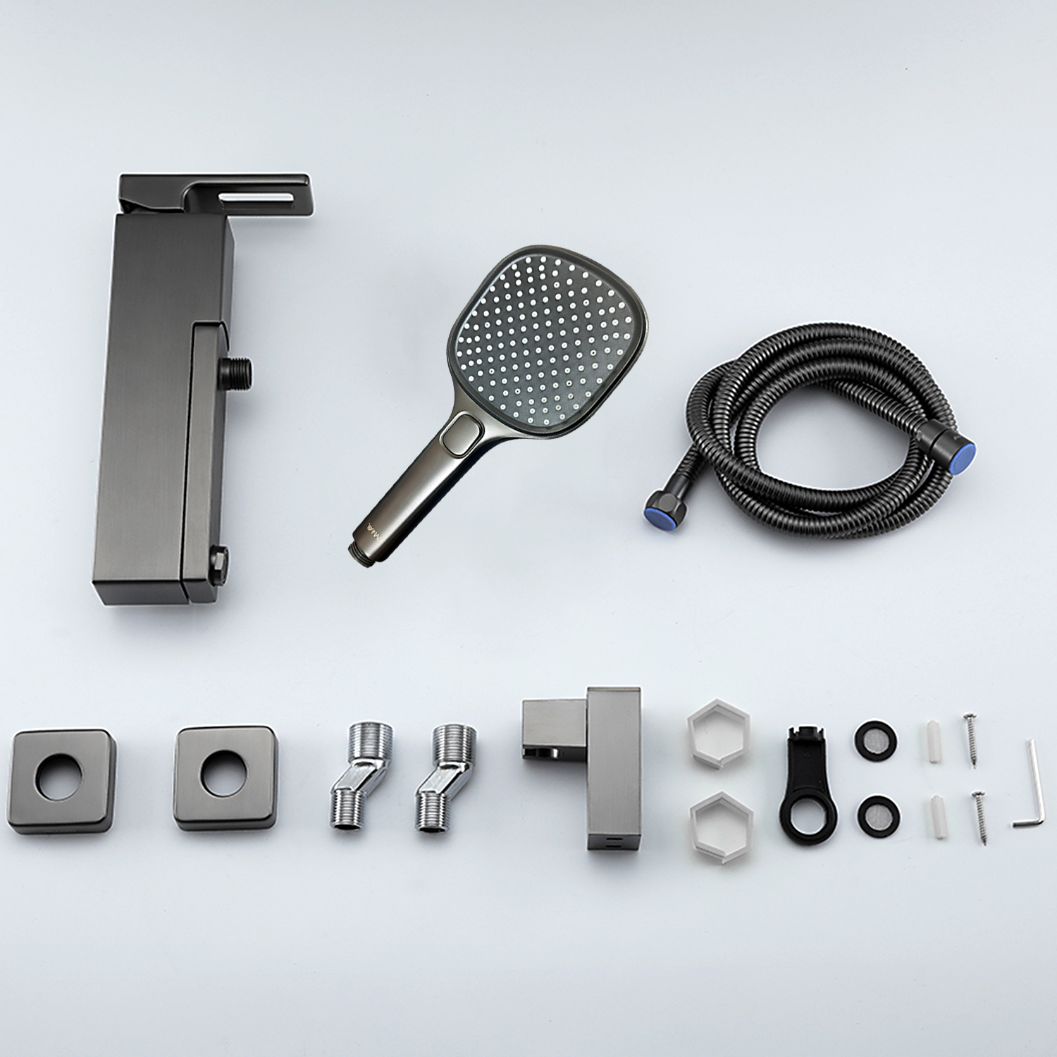 Смеситель д/ванны GAPPO G3217-9 латунь /оружейная сталь, Ø35мм, лейка 3 реж., - Изображение №4