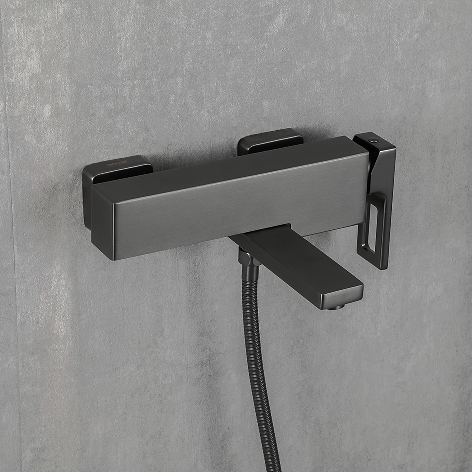 Смеситель д/ванны GAPPO G3217-9 латунь /оружейная сталь, Ø35мм, лейка 3 реж., - Изображение №5