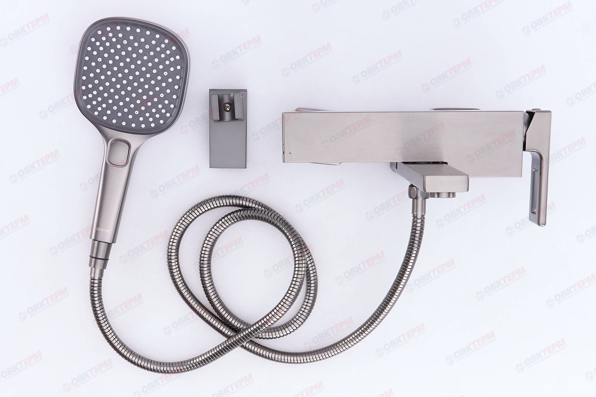 Смеситель д/ванны GAPPO G3217-9 латунь /оружейная сталь, Ø35мм, лейка 3 реж., - миниатюра №6