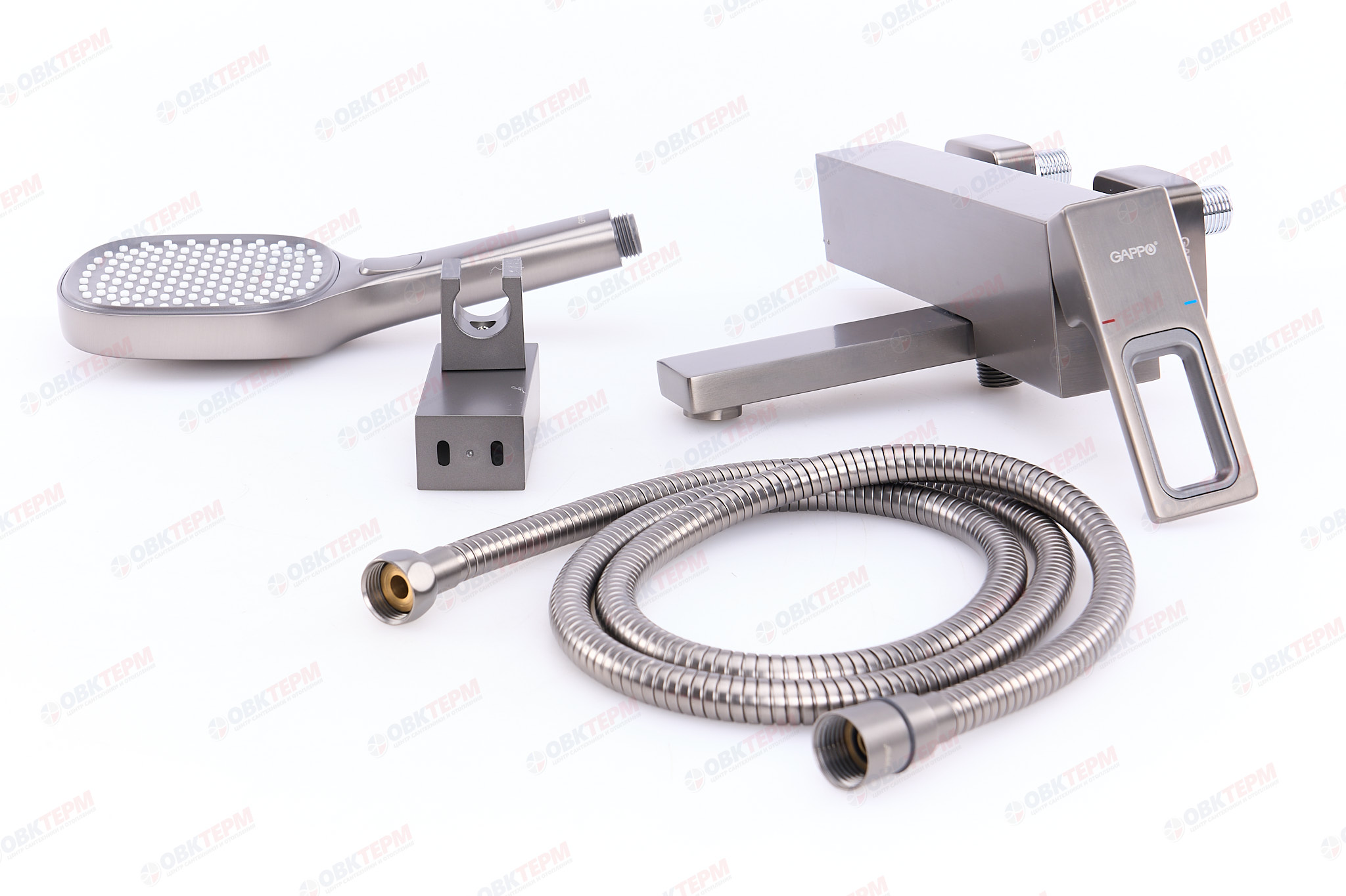 Смеситель д/ванны GAPPO G3217-9 латунь /оружейная сталь, Ø35мм, лейка 3 реж., - миниатюра №7