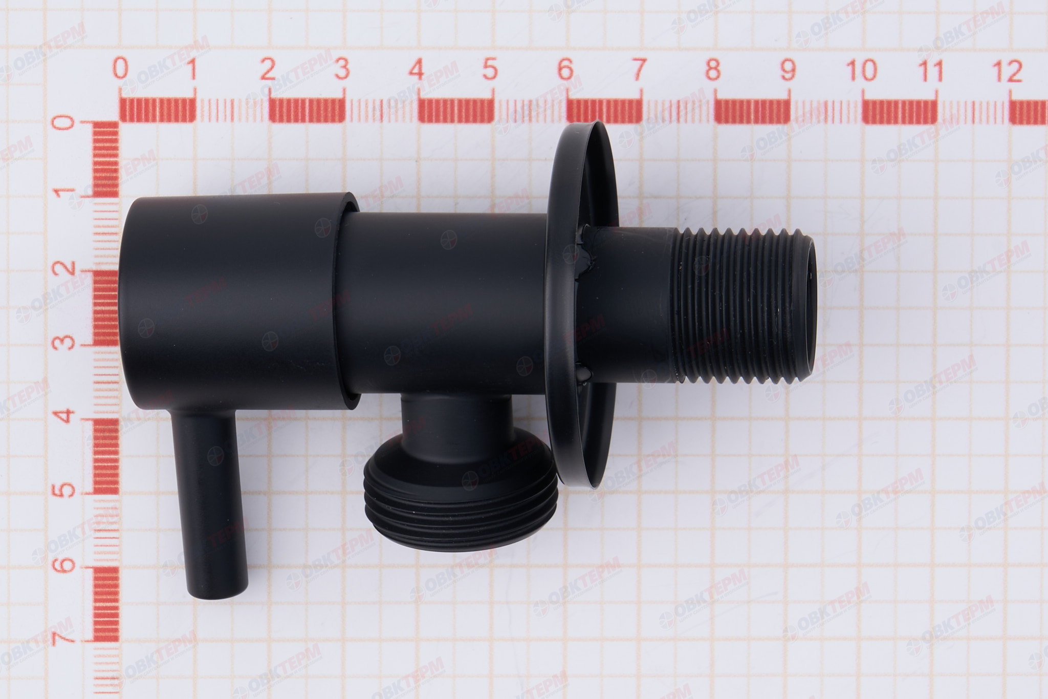 Кран для подкл. с/т приборов       TIM      1/2" - 3/4", НЕРЖ. ЧЕРНЫЙ круглый   (80/1) - миниатюра №6