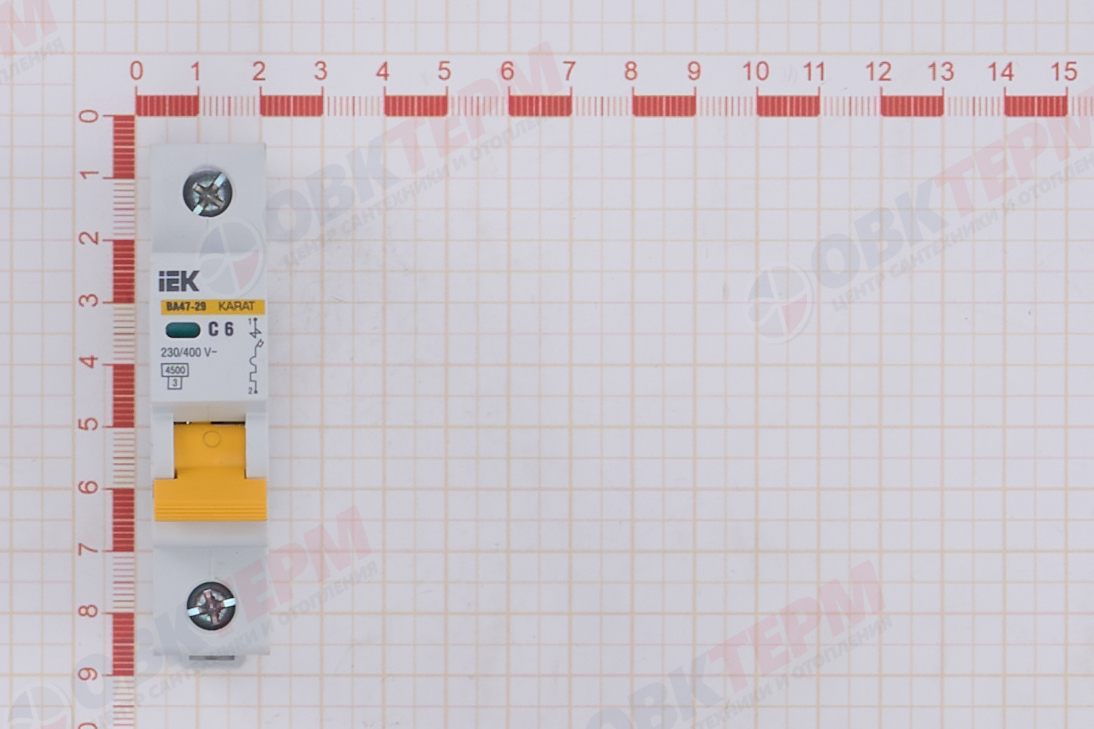Выключатель автоматический модульный 1п C 6А 4.5кА ВА47-29 KARAT IEK - миниатюра №9