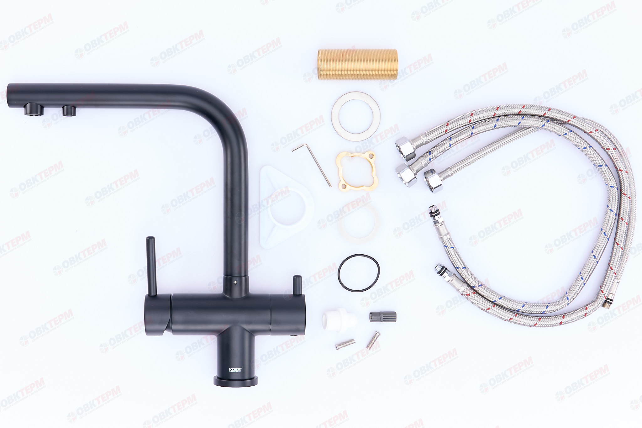 Смеситель д/кухни под ФИЛЬТР KOER KB-72001-05 /латунь /35мм(Цвет черный) (8шт/ящ) - Изображение №5