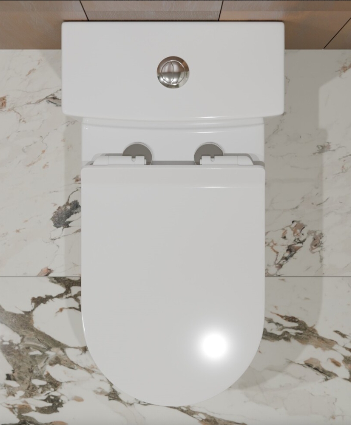 Унитаз-моноблок EVA GOLD T1088, (безободковый ,сиденье тонкое ДП,арматура с гофрой и подводкой) - миниатюра №6