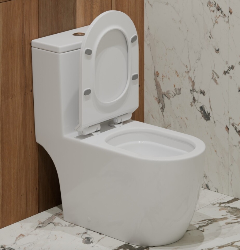 Унитаз-моноблок EVA GOLD T1088, (безободковый ,сиденье тонкое ДП,арматура с гофрой и подводкой) - миниатюра №7