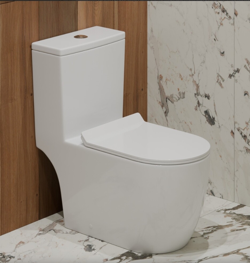 Унитаз-моноблок EVA GOLD T1088, (безободковый ,сиденье тонкое ДП,арматура с гофрой и подводкой) - миниатюра №10