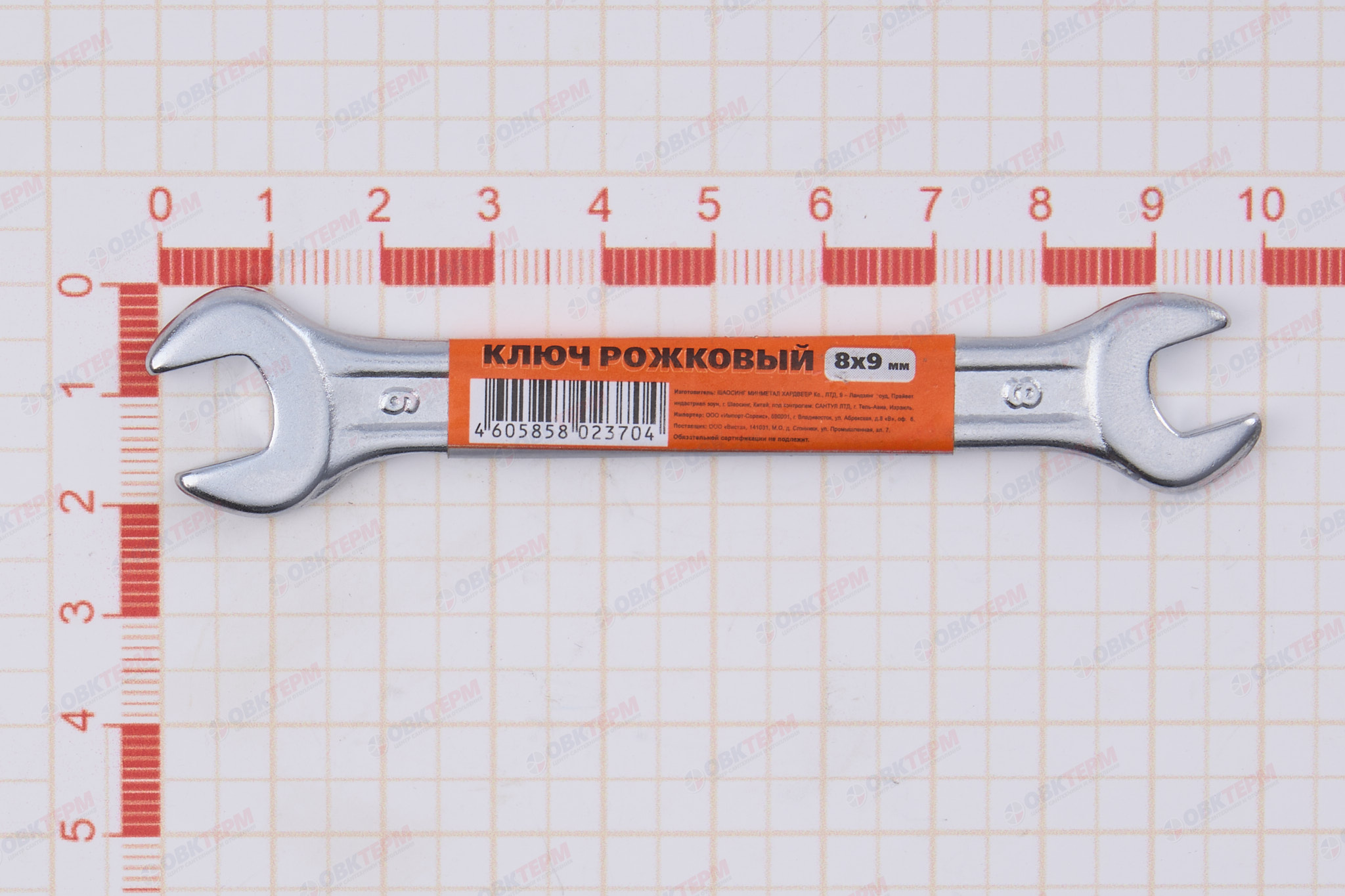 Ключ рожковый 8х9 мм, длина 100 мм SANTOOL - Изображение №5