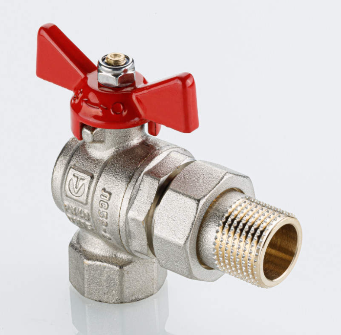Кран шаровый с американкой   угловой     Valtec    1"  ВН   бабочка  BASE ГОСТ  (32/4) - Изображение №1
