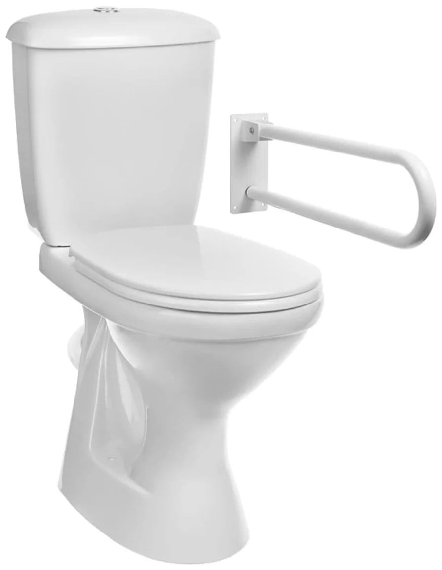 Унитаз-компакт ОК "ПЕРСОНА ЛЮКС"  (1 поручень, косой выпуск, 1 режим, крышка ПП, ниж., подкл.) - Изображение №1