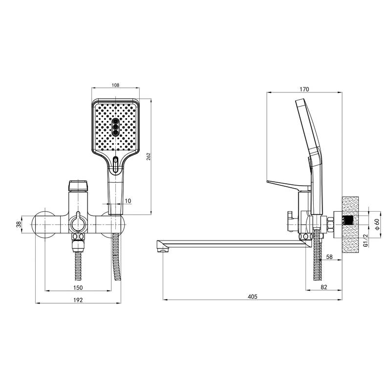 Смеситель д/ванны MIXXUS PREMIUM DEGAS 006 (EURO) (10 шт/ящ) - Изображение №2