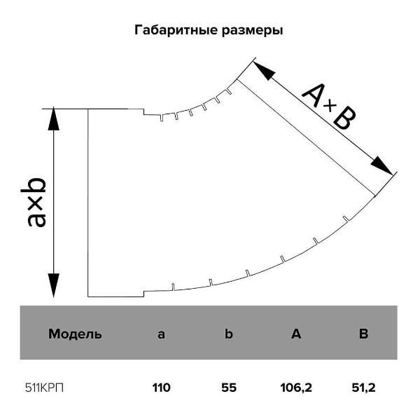 Колено разноугловое 3°- 48°, плоское 55х110 мм, пластик (36шт/уп) Эра - Изображение №5