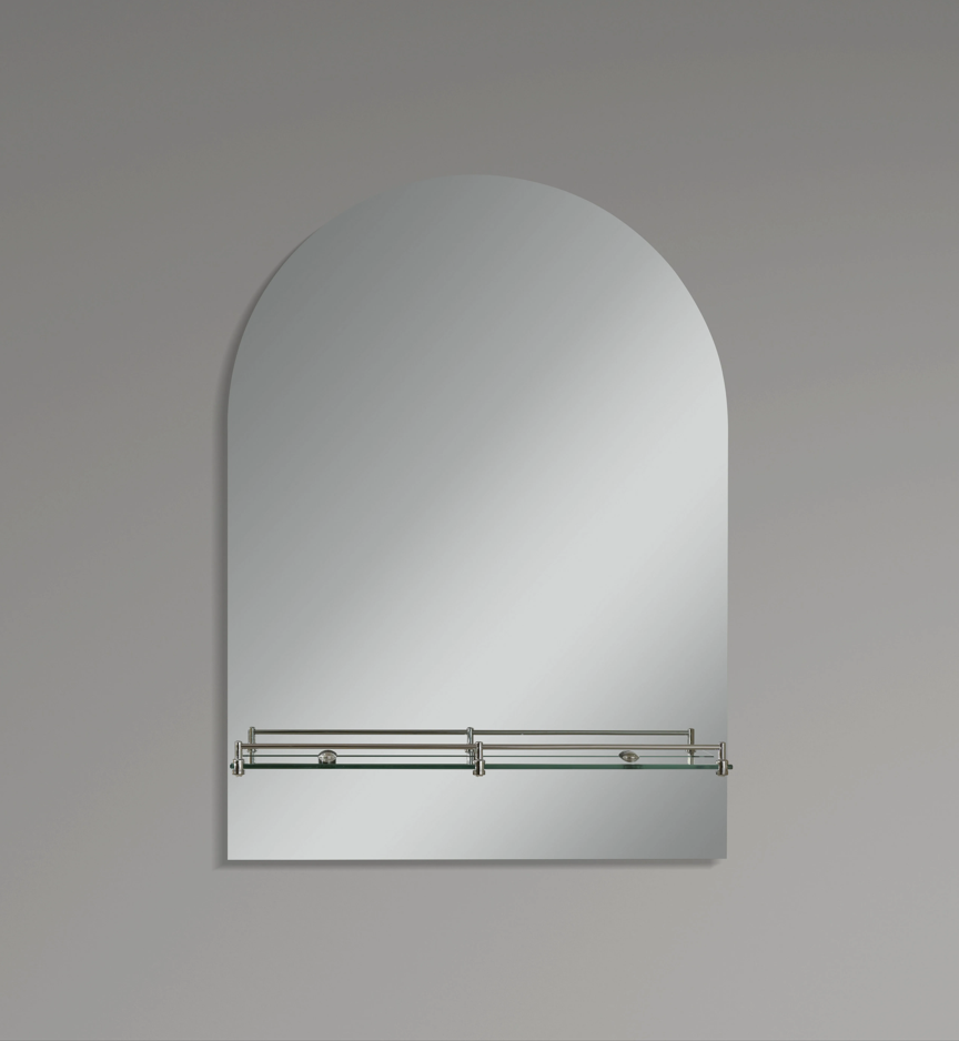 ZERIX LAGUNA MRZ03-45x60x11 Зеркало настенное прямоугольное  с дугообразным верхом и полкой - Изображение №4