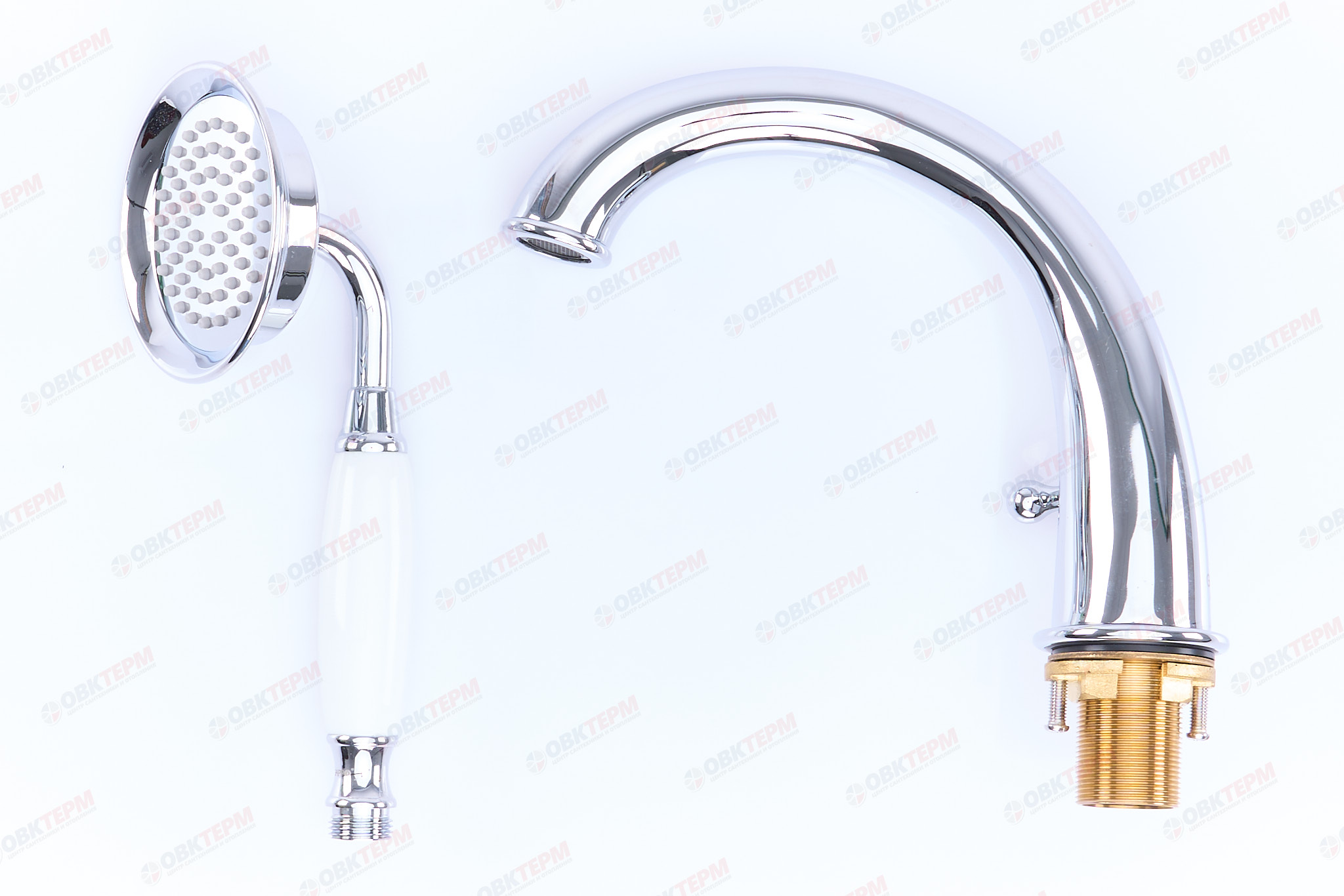 Смеситель в борт ванны GAPPO G1189 латунь /хром, керам/буксы, лейка 1 реж - Изображение №4