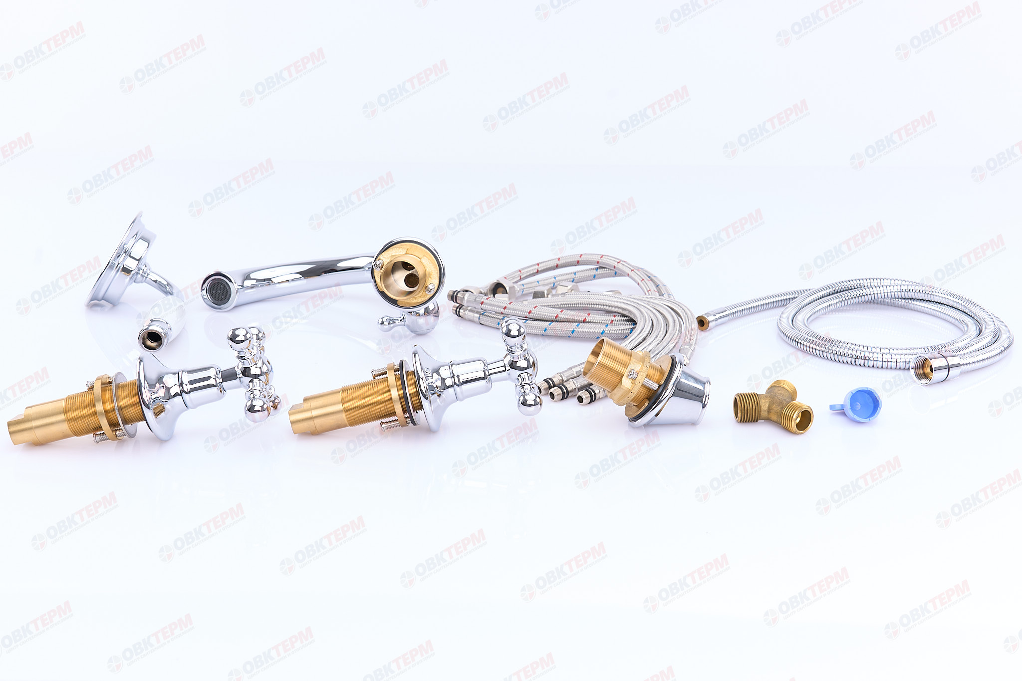 Смеситель в борт ванны GAPPO G1189 латунь /хром, керам/буксы, лейка 1 реж - миниатюра №6