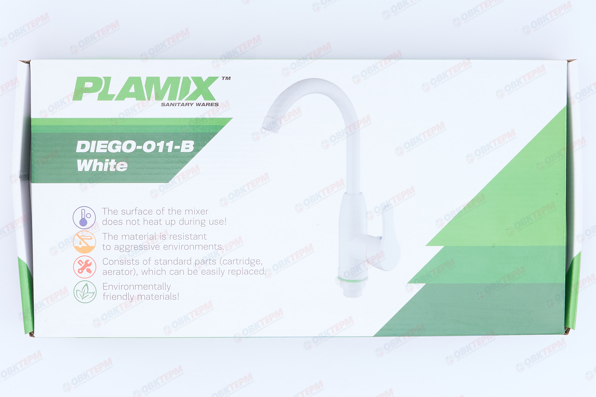 Смеситель д/кухни PLAMIX DIEGO-011-B White (без подводки) (20 шт/ящ) - миниатюра №6