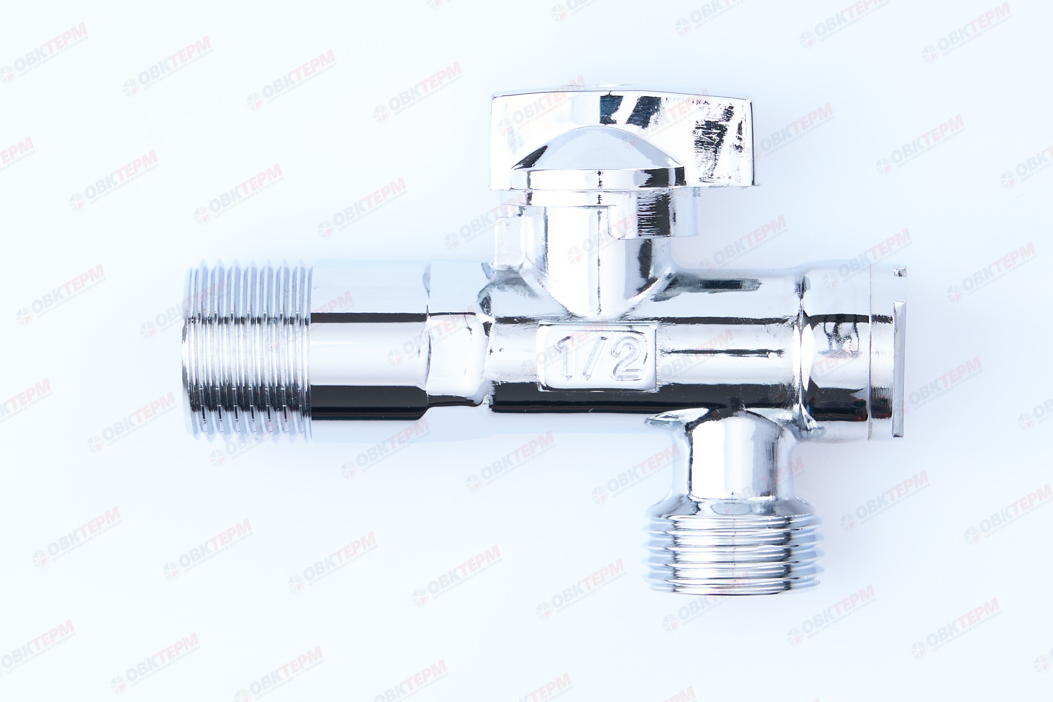 Кран для подкл. с/т приборов   угловой    TIM     1/2" - 1/2", хром.    (1шт/50ящ) - Изображение №1