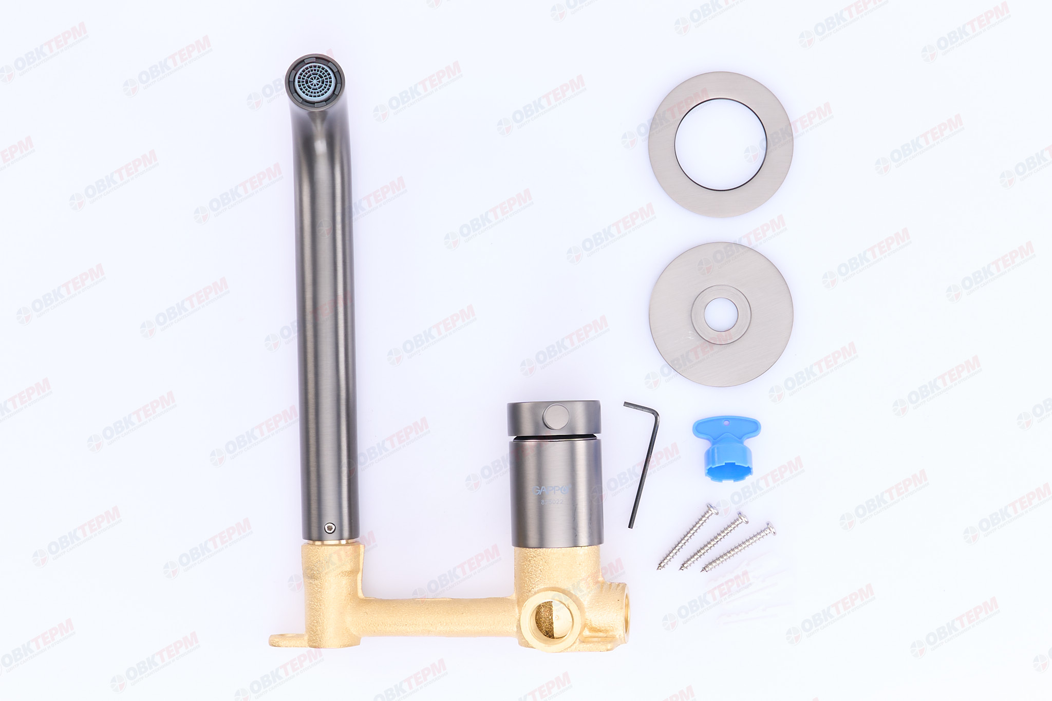 Смеситель встраиваемый, для ванны, оружейная сталь, Ø35мм, G1206-9  GAPPO - миниатюра №3