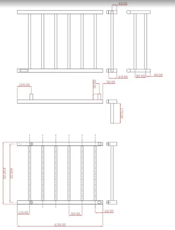 Полотенцесушитель электрический Domamir Mir 700x400 с/п NI (никель) - миниатюра №6