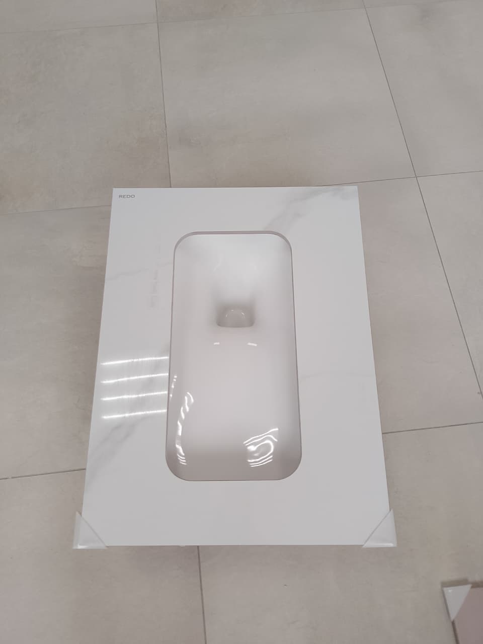 Чаша генуя керамическая RD-SP50WM (белый мрамор) цельнолитая с керамическим сифоном (ШВГ450*305*600) - Изображение №1