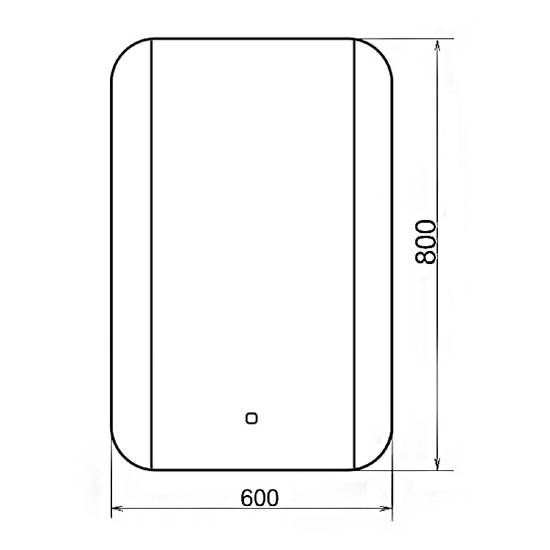 Зеркало  600х800 прямоугольное LED подсветкой, с сенсорным выкл., унив. крепление КЗСК - Изображение №2