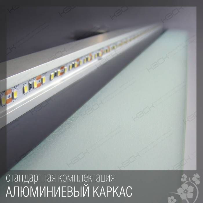 Зеркало  600х800 прямоугольное LED подсветкой, с сенсорным выкл., унив. крепление КЗСК - миниатюра №7