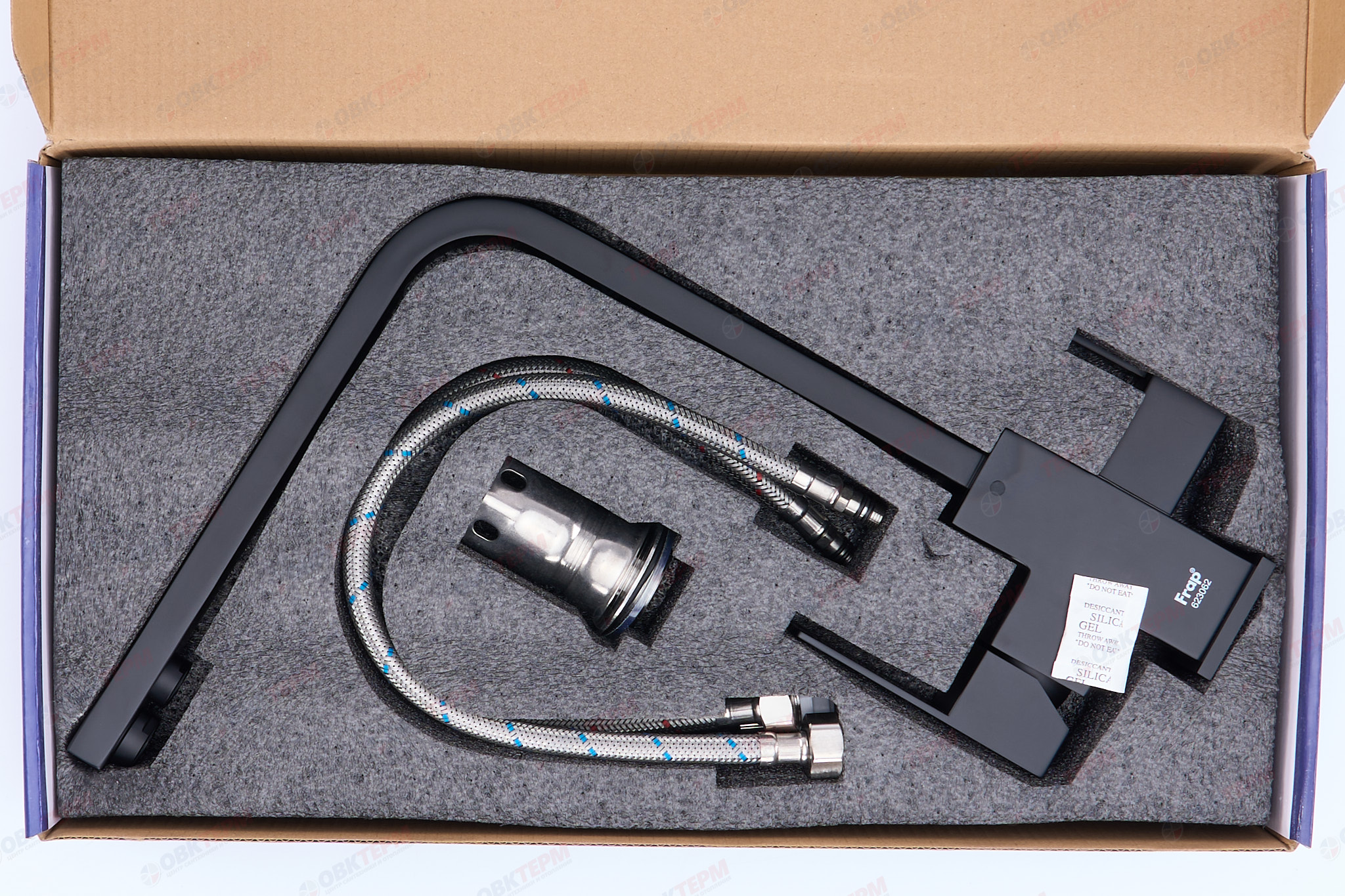 Смеситель д/кухни под ФИЛЬТР FRAP F43802-6 черный(Ø35 на гайке) - миниатюра №8