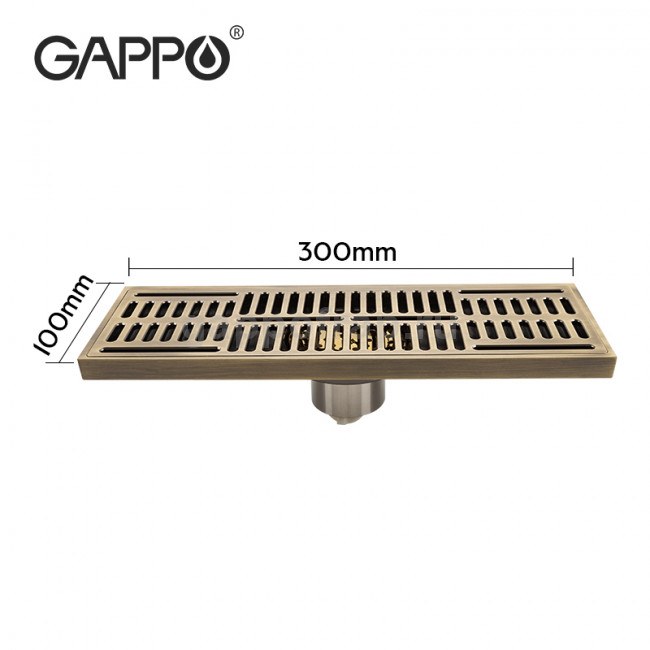 Душ  трап-лоток бронза  "G83001-4" 10x30 см GAPPO - Изображение №2