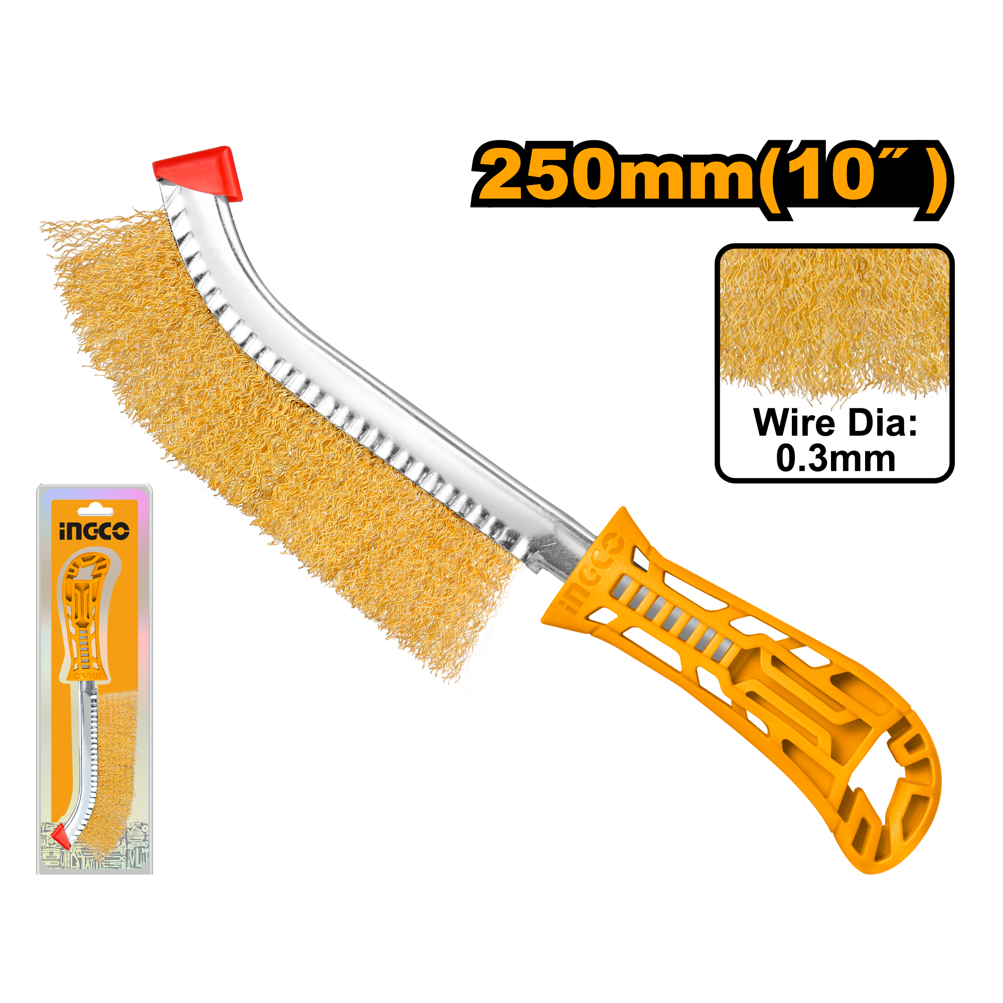 Щетка проволочная 250мм. HWB02250 INGCO - Изображение №1