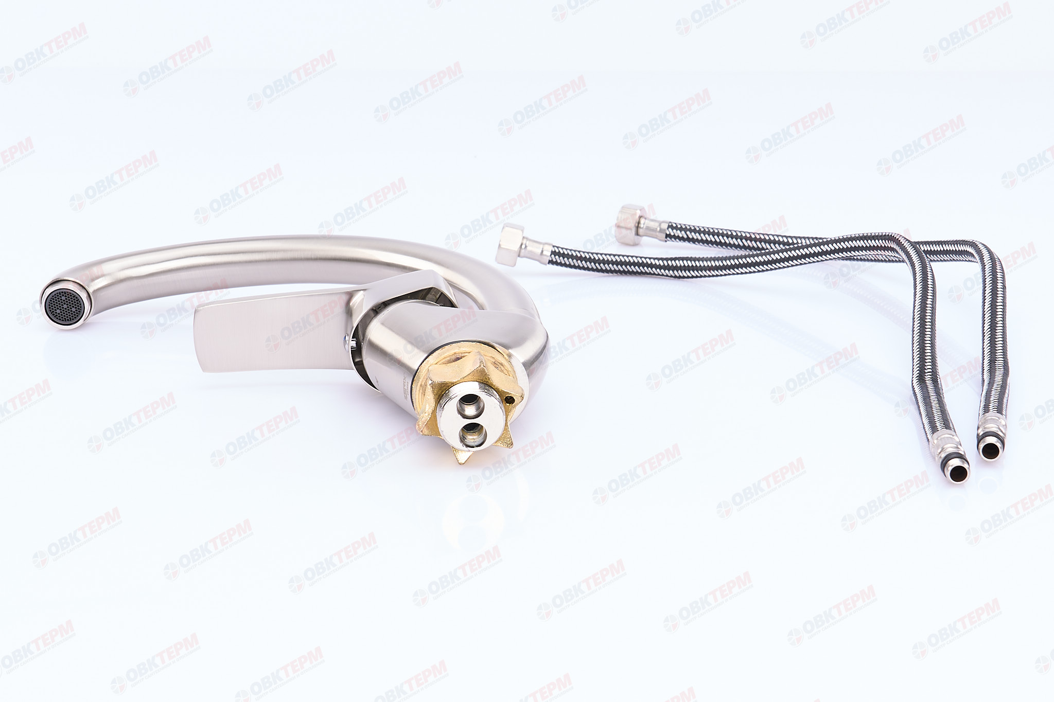 Смеситель д/кухни нерж/сталь ZERIX - YUB 279-В   (катридж 40мм, на ГАЙКЕ)  10 шт/ящ - миниатюра №3