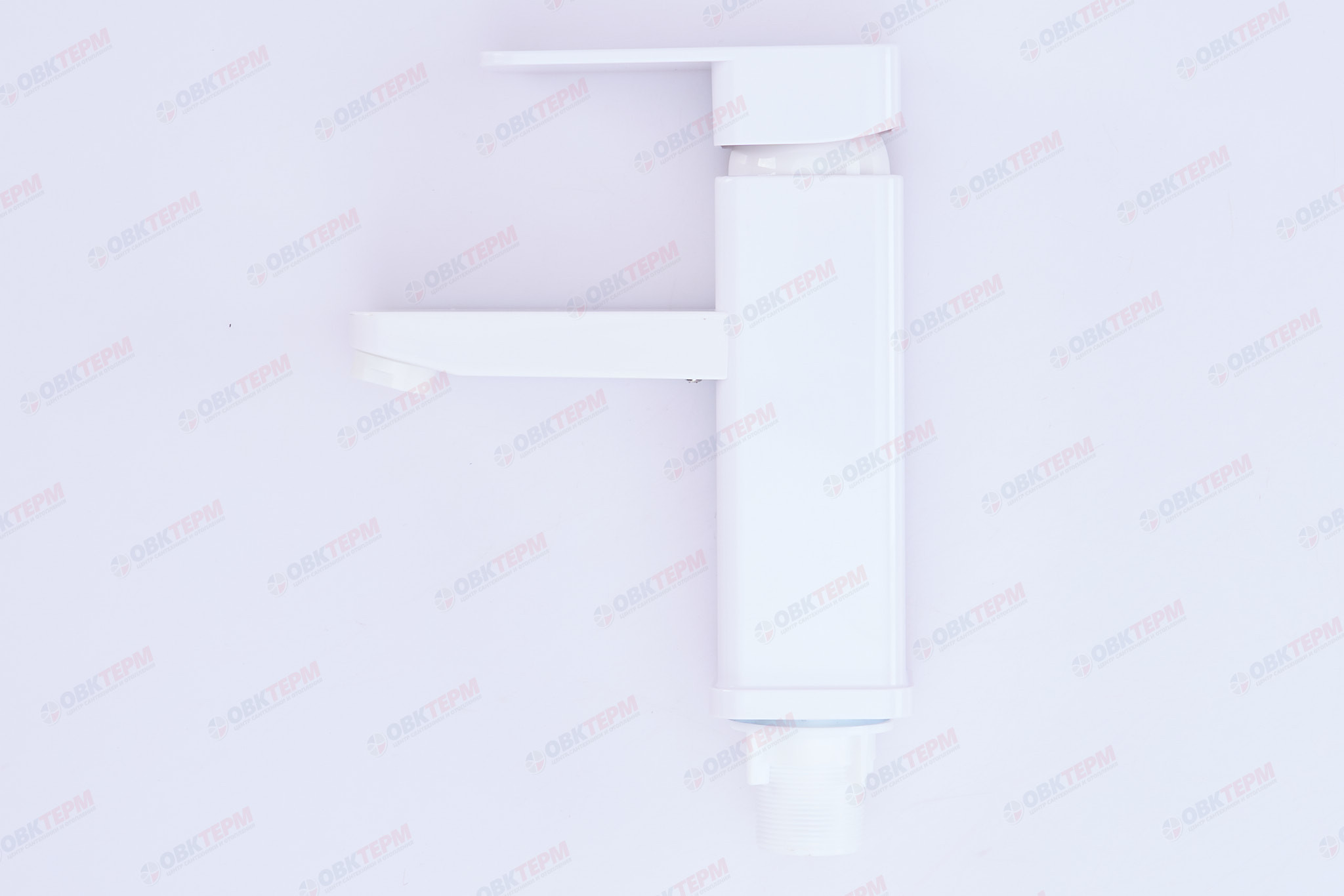 Смеситель для умывальника, PLAMIX Kub-001 White, (гайка, Ø35, без подводки) (30шт/ящ) - Изображение №3