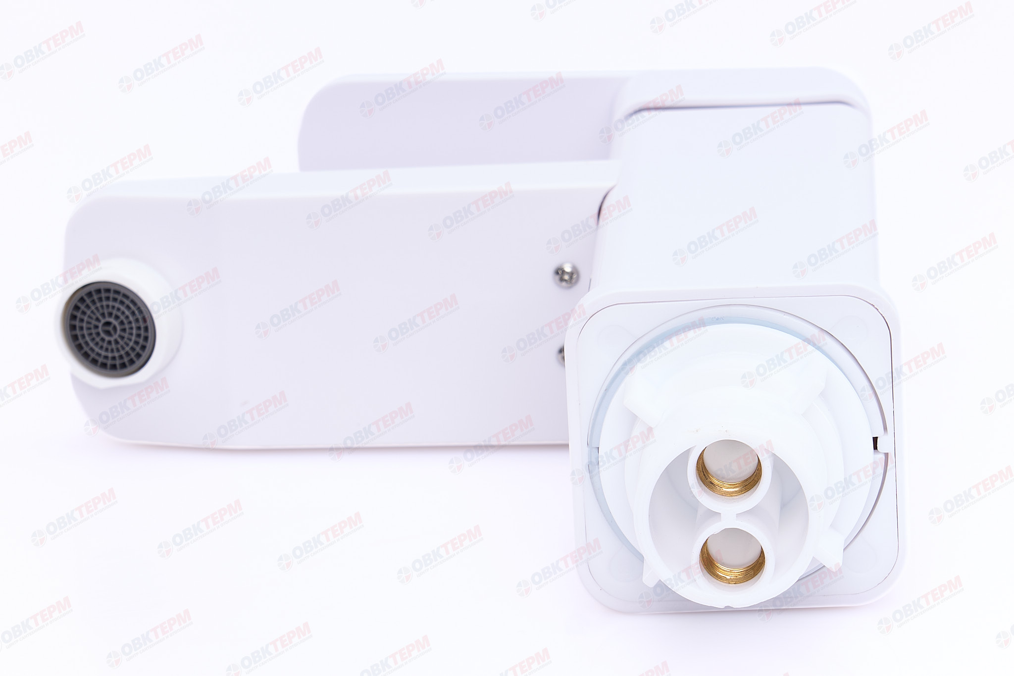 Смеситель для умывальника, PLAMIX Kub-001 White, (гайка, Ø35, без подводки) (30шт/ящ) - Изображение №5