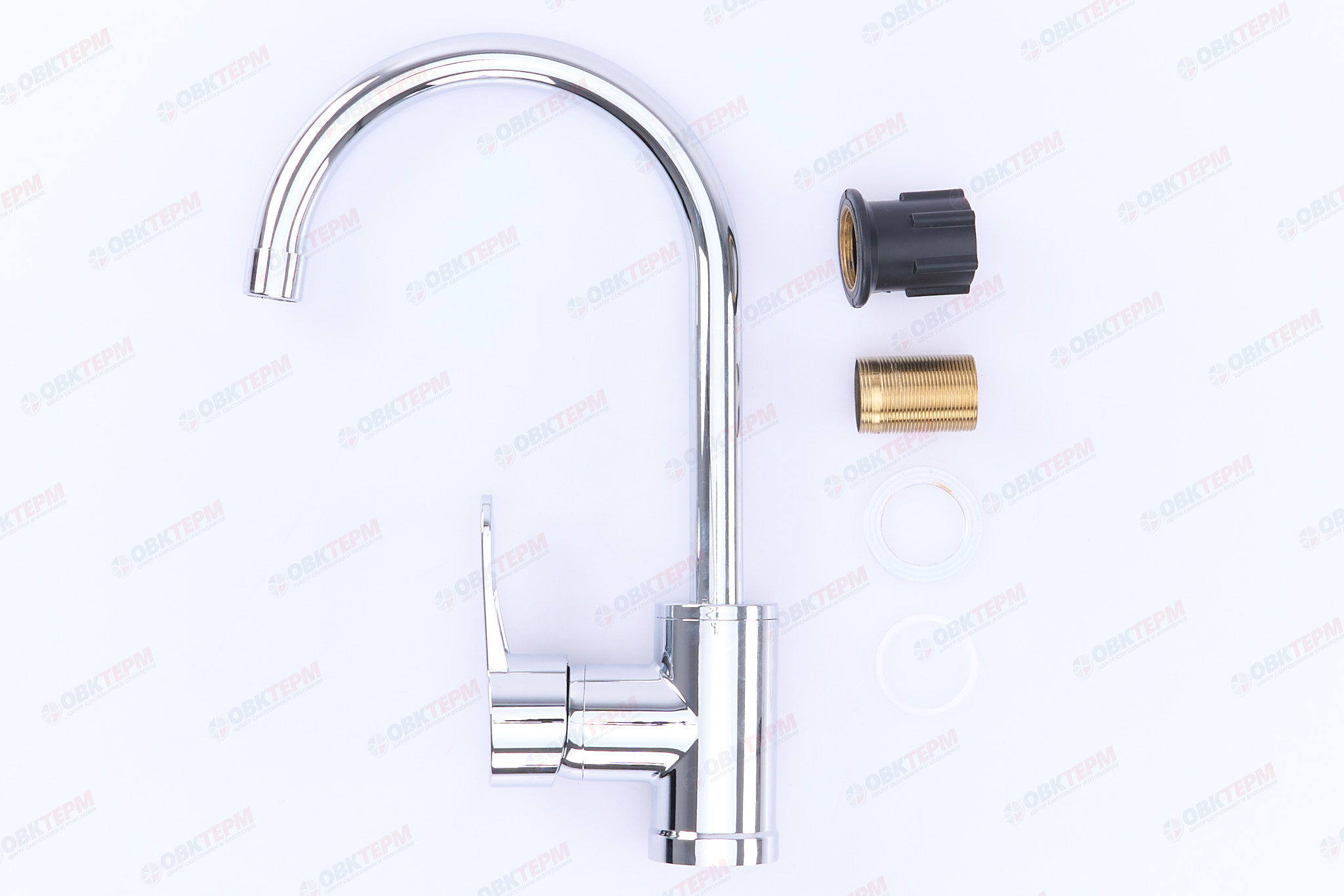 Смеситель д/кухни PLAMIX Leon-11 Chrome, (гайка, Ø40, без подводки) (20шт/ящ) - миниатюра №5