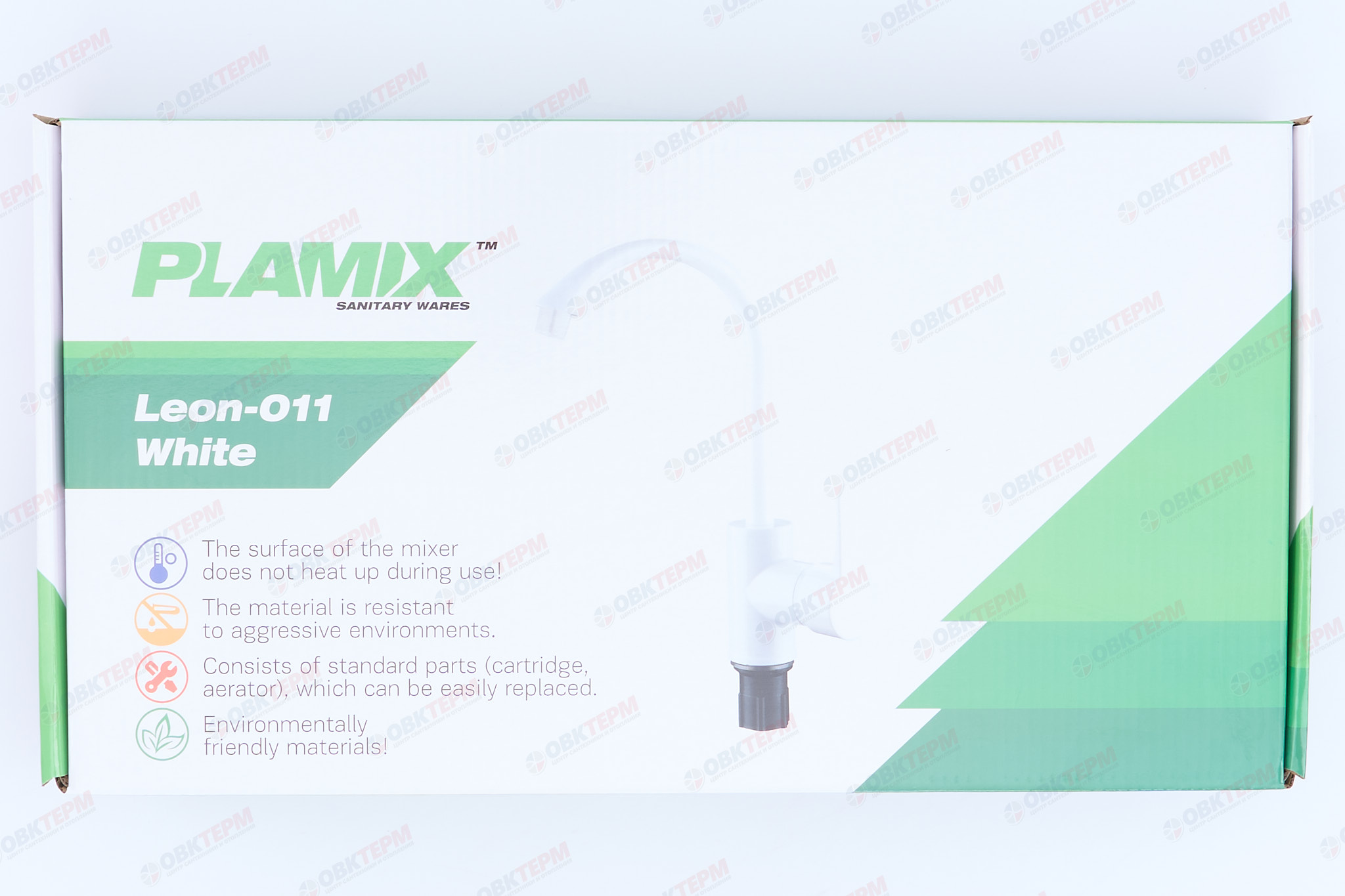 Смеситель д/кухни PLAMIX Leon-11 White, (гайка, Ø40, без подводки) (20шт/ящ) - миниатюра №6