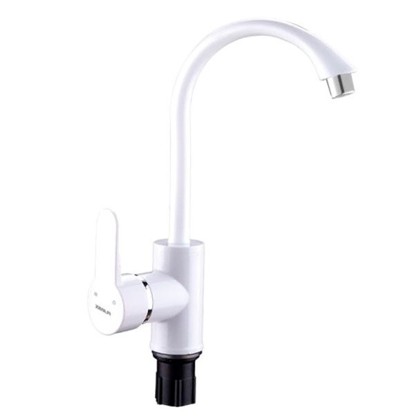 Смеситель д/кухни PLAMIX Leon-11 White, (гайка, Ø40, без подводки) (20шт/ящ) - Изображение №1