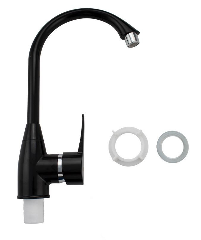 Смеситель д/кухни PLAMIX Mario-11 Black, (гайка, Ø35, без подводки) (20шт/ящ) - Изображение №3