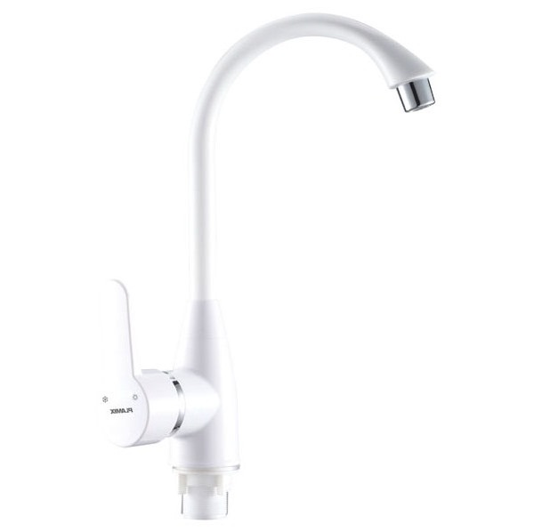 Смеситель д/кухни PLAMIX Mario-11 White, (гайка, Ø35, без подводки) (20шт/ящ) - Изображение №1