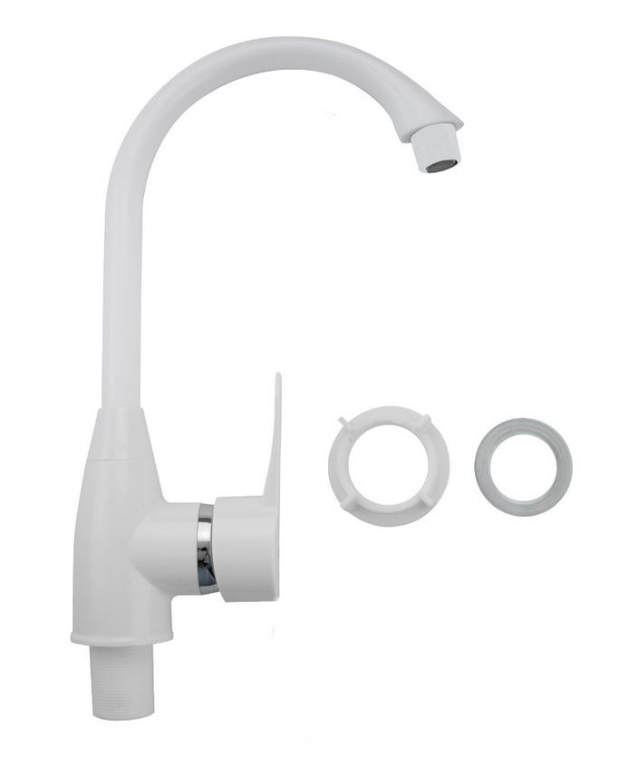 Смеситель д/кухни PLAMIX Mario-11 White, (гайка, Ø35, без подводки) (20шт/ящ) - Изображение №2