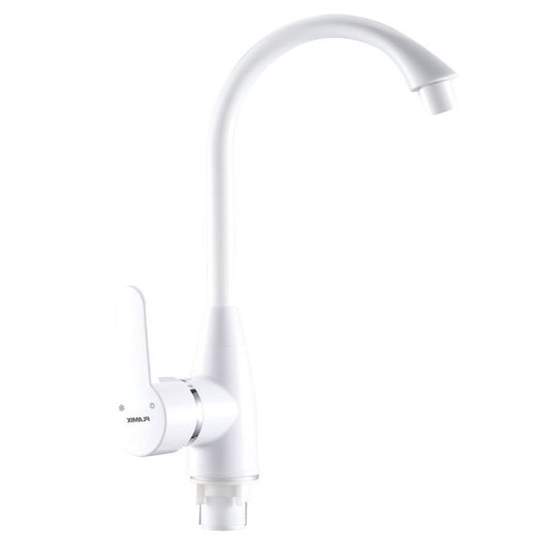 Смеситель д/кухни PLAMIX  Mario-11(W) White, (гайка, Ø35, без подводки) (20шт/ящ) - Изображение №1
